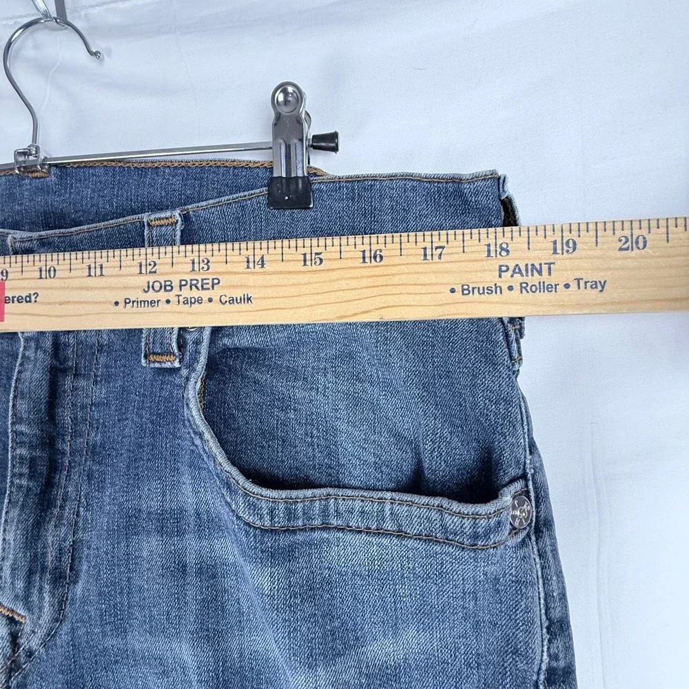 True Religion Straight Flap Jeans Mens 36 Blue Denim Y2K Streetwear Horseshoe